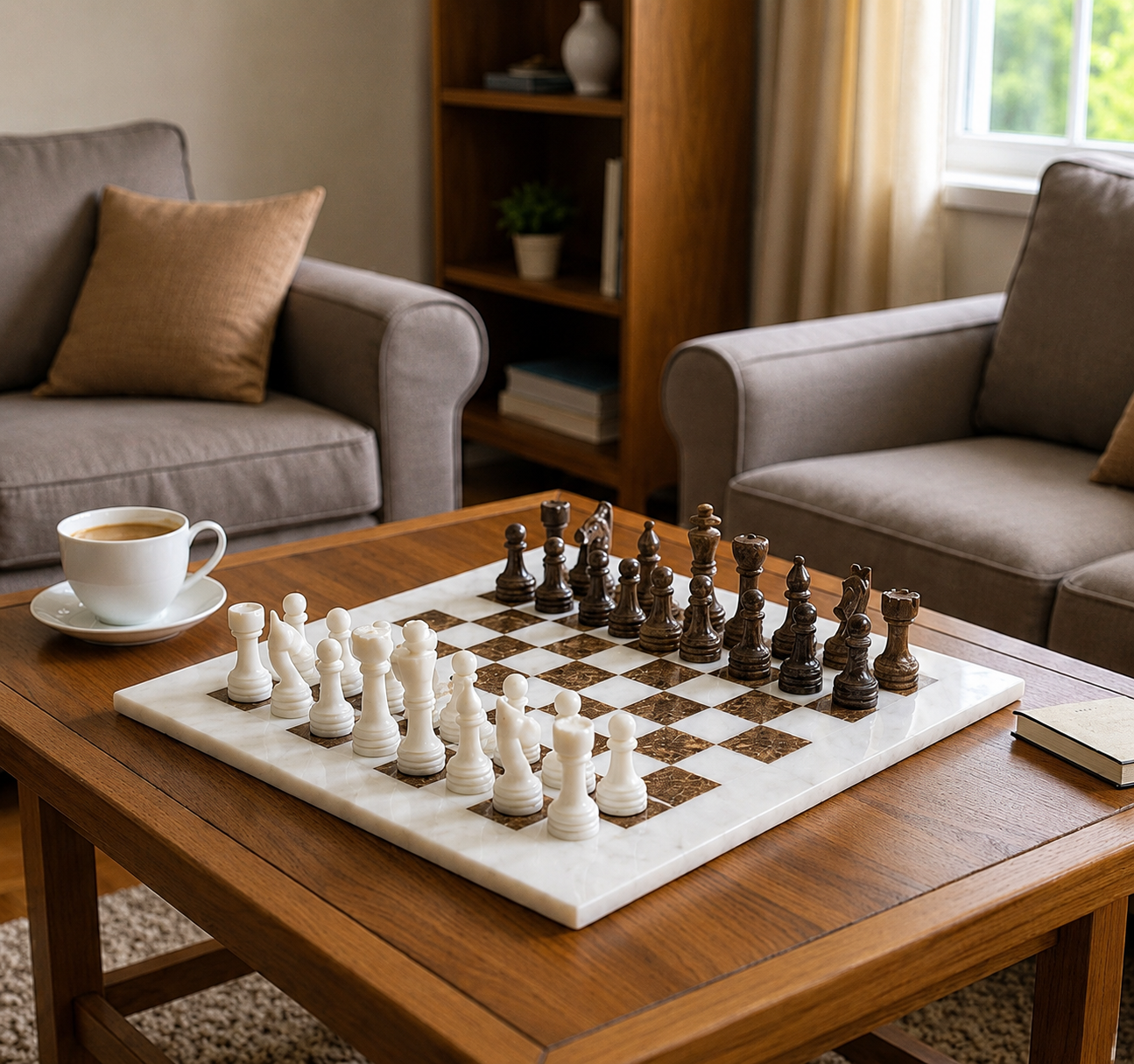 White & Old Copper Chess (12x12)
