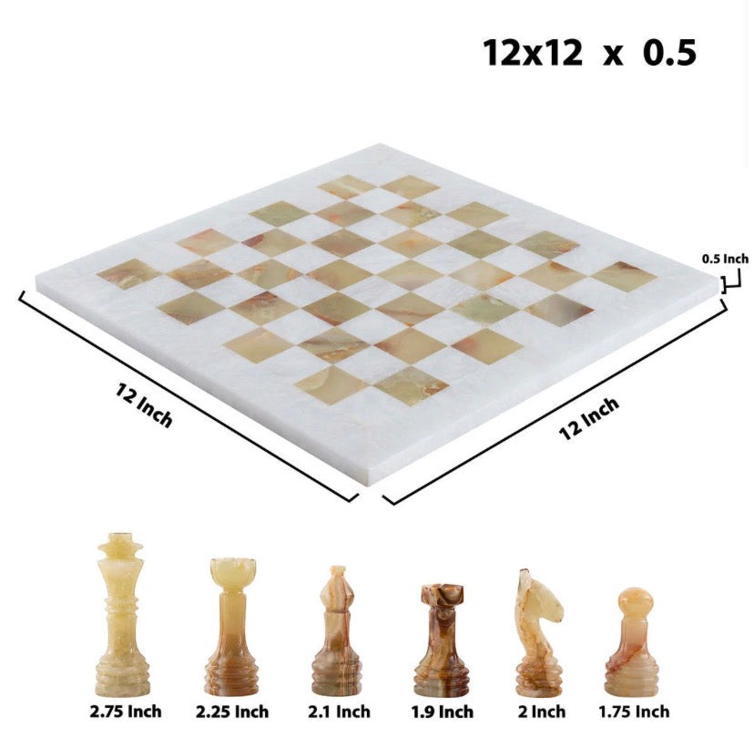 White & Onyx Chess (12x12)