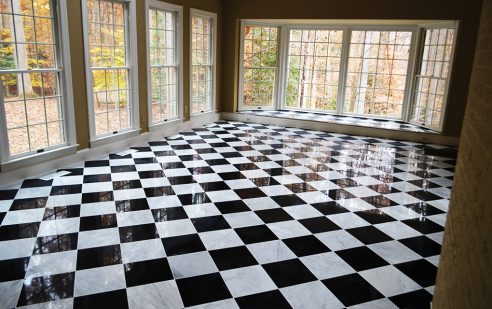 BLACK AND WHITE MARBLE FLOOR TILES